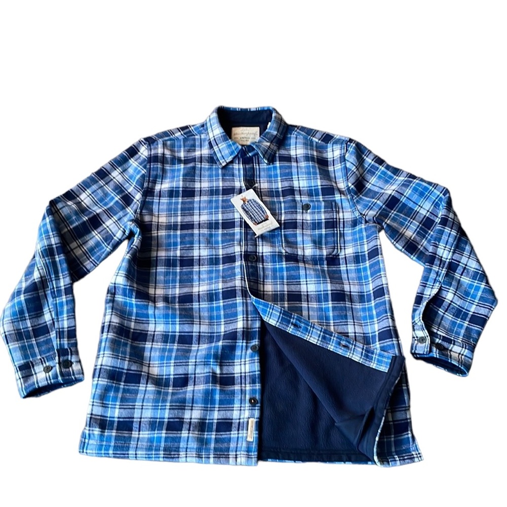 Weatherproof Vintage Men's Fleece Lined Plaid Flannel Shirt Jacket